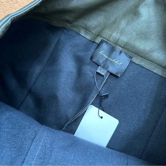 NWT line and dot Kiara Faux Leather Pant in Olive zip ankle pull on size L large - Picture 4 of 4